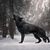 Langhaariger Deutscher Schäferhund im Winterwald