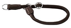 HUNTER Round & Soft Elk Dressurhalsung, Hundehalsband, Leder, weich, rund, fellschonend, 60 (L-XL), schwarz