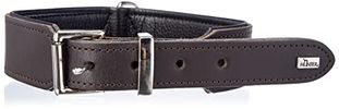 HUNTER BASIC Hundehalsband, beschichtetes Spaltleder, Kunstleder, schlicht, robust, witterungsbeständig, 55 (M), braun