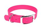 LENNIE BioThane Halsband, Dornschnalle, 13 mm breit, Größe 26-30 cm, Neon-Pink, Aufdruck möglich