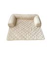 Pet's handgefertigte Hundedecke waschbar, Sofaschutz, Hundebett für Grosse Hunde u. kleine Hunde, Kofferraumschutz (Hund Katze) (L ca. 76x76x12cm, Beige)