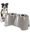 PETGARD Futterstation für Hunde - Edelstahl Napf-Set - Fressnapf - Premium Hunde-Bar - Futter-Bar 61 x 35 x 28 cm - Futternapf 2 x 1500 ml