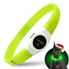 LaRoo LED Hundehalsband USB Wiederaufladbarer Night Safety Hundehalsband Leuchtend Halsband für Klein Mittleren Großen und Langhaarigen Hund -3 Modus (Grün, (65CM*2.5CM))