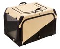 HUNTER Hundetransportbox, Autobox, strapazierfähig, zusammenklappbar, 91 x 61 x 58 cm, beige/schwarz