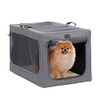 Petsfit Faltbare Hundebox Hundetransportbox tragbares Transportbox Katzenbox Auto Stoff für große kleine Hunde mit Fleece Matte