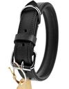 Schnüffelfreunde Lederhalsband Hund (XL - 46-55cm, Schwarz)