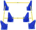 3 Set Steckhürdenset für Koordinationstraining,Hürden Set Verstellbar,Agility Zubehör für das Training,Agility-Ausrüstungs-Set für Hunde für Haustiere,Hund Agility Set, blau / 3X Stange: 100 cm. (C)