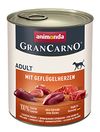 animonda GranCarno Adult Hundefutter, Nassfutter für Erwachsene Hunde, mit Geflügelherzen, 6 x 800 g