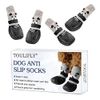Toulifly Hundesocken Anti Rutsch, Hundesocken, Dog Socks, Hundesocken Wasserdicht, für Kleine-riesige Tiere - Pfotenschutz und Traktion Dank Silikon-Gel - Schwarz