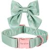 Unique style paws Seide Grün Farbe Hundehalsband Verstellbares strapazierfähiges Hundehalsband mit Schleife Hochzeit Fliege Hundehalsband für X-Large Hunde