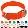 LENNIE BioThane Halsband, Edelstahl-Rollschnalle, 38 mm breit, Größe 38-48 cm, Neon-Orange, Aufdruck möglich