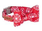 Lionet Paws Hundehalsband mit Fliege, Langlebiges Bequemes Baumwolle Halsband mit Metall-Klickverschluss für Hunde, Hals 40-66cm