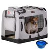 Cadoca Hundetransportbox M 60x42x42cm faltbar atmungsaktiv Auto Transporttasche Haustiertransportbox Hundetragetasche