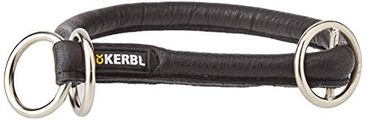 Kerbl 81089 Rundleder-Halsband Roma mit Stopper, 45 cm, 8 mm, schwarz