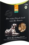 defu Hund | Reiner Fleisch-Snack Bio-Geflügel | Premium Bio Hundesnack | Belohnung Leckerlis aus 100% reinem Geflügelfleisch (70g)