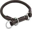 Schnüffelfreunde Retriever Halsband für Hunde mit Zugstopp aus Leder I Erziehungshalsband I Dressurhalsband I Lederhalsband Hund (M - 34-40cm, Braun)