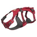 Ruffwear Flagline Hundegeschirr, Reflektierendes, Gepolstertes Geschirr mit Anti-Zerr-Funktion und Griff – Felsenrot, S