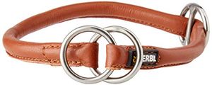 Kerbl 81096 Rundleder-Halsband Roma mit Stopper, Braun (cognac), 55 cm, 8 mm