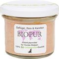 BIOPUR Bio Hundefutter Welpen:Geflügel, Reis, Karotten im Glas! 100g