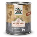 Wildes Land - Nassfutter für Hunde - Pferd PUR - 6 x 800 g - mit Distelöl - Getreidefrei & Hypoallergen - Extra hoher Fleischanteil von 70% - Beste Akzeptanz und Verträglichkeit