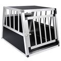 EUGAD Hundetransportbox Alu Hundebox Reisebox Autobox für kleine/mittlere Hunde Französische Bulldogge Beagle Terriers Dackel Shiba Inu 69 x 54 x 50 cm L 0054HT