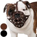 CollarDirect Maulkorb für Boxer, englische Bulldogge, amerikanische Bulldogge, sicheres Leder, Braun