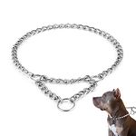 HAPPY HACHI Verstellbare Kettenhalsband Verchromte Martingale Kettenwürger Würgehalsbänder für Hunde Ausbildung Hundehalskette Grundgehorsam (M)