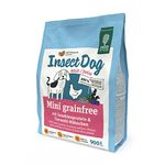 Green Petfood InsectDog Mini grainfree (5 x 900 g), Hundetrockenfutter zur Aufzucht von kleinen Rassen, Hundefutter für kleinbleibende Hunde ab der 8. Woche, extra kleine Krokette, 5er Pack