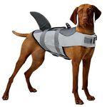 CITÉTOILE Hunde Schwimmweste Mit Weichem Griff Rettungsweste Schwimmkörper für Haustier Schwimmen Rafting Boot Fahren Surfen Training Gewässern, XS-XXL Grau