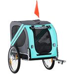 PawHut Hundeanhänger Fahrradanhänger Hundetransporter Hunde Fahrrad Anhänger für kleine mittelgroße Hunde Oxfordstoff Regenschutz atmungsaktiv Grün 130 x 73 x 90 cm