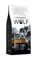 The Hunger of The Wolf Hundetrockenfutter für erwachsene Hunde, ohne Getreide, mit Lachs und Kartoffeln, alle Rassen, für Hunde mit Allergien, 3 kg