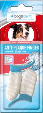 Bogadent Anti-Plaque-Finger für Ausgewachsene Hunde, Weiß, 2 Stück (1er Pack)