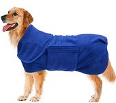 Geyecete - Hundemantel, schnell trocknend Badetuch mit Klettverschluss,Mikrofaser,sehr saugfähig,Bademantel für Hunde und Katzen-Blau-S