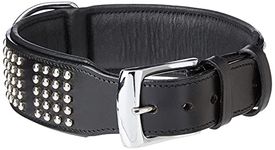 Nobby Leder Halsband "VINTO" schwarz 60 cm (53-58 cm); 50 mm