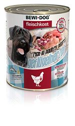 BEWI DOG Fleischkost reich an Geflügelherzen [800 g] Dose | Nassfutter für Hunde | getreidefrei | Muskelfleisch & Innereien mit fester Fleischstruktur | 6 x 800 g