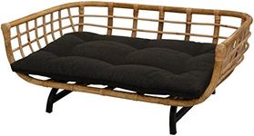 Korb-Outlet Exklusiver Retro-Design Hundekorb/Hundebett/Tierkorb Haustier Bett Groß aus Rattan mit Kissen/Modernes Bett für Katzen und Hunde Grösse XL (Natur)