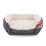 Rosewood 04301 Hundebett aus breitem Cord/Plüsch, grau, Länge: 63.5 cm