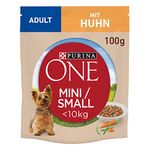 PURINA ONE Mini/Small Adult Hundefutter nass für kleine Hunde, reich an Huhn & Gemüse, 20er Pack (20 x 100g)