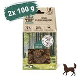 Wildes Land - Fleischwürfel Wild - 200 g - Kausnack für Hunde - 70% Frischfleisch - 30% Gemüse & Beeren - Natürlich belohnen - getreidefrei - Hohe Akzeptanz - Frisches, schonend getrocknetes Fleisch