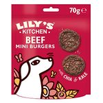 Lily’s Kitchen Leckerchen für ausgewachsene Hunde 8er Pack (8 x 70 g) Mini Burgers mit 80 % Rind