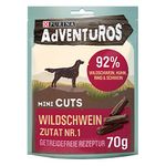 PURINA AdVENTuROS Mini Cuts Hundeleckerli getreidefrei, Hundesnack reich an Wildschwein, 7er Pack (7 x 70g)