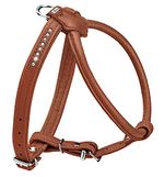 HUNTER ROUND & SOFT LUXUS ELK PETIT Geschirr für kleine Hunde, Leder, XS-S, cognac