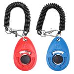 OYEFLY Hunde Clicker, Klicker mit Großem Knopf,2 Stück Hunde Klicker Set für Hundetraining Hundeerziehung Auch für Katzen Pferde (Rot und Blau)