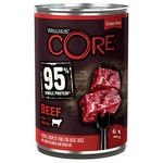 Wellness CORE 95 % Beef & Broccoli, Hundefutter nass, getreidefrei, mit hohem Fleischanteil, Rind & Brokkoli, 6 x 400 g