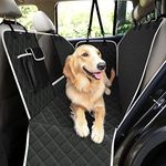 pecute Hundedecke Auto Rückbank mit Seitenschutz, Universale Autoschondecke Hund Rücksitz mit Sichtfenster, Kratzfeste und Wasserabweisende Autodecke Hundematte Auto, Hunde Autositz 146x136cm Schwarz