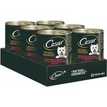 CESAR Premium Hundenassfutter in der Dose - NATURAL GOODNESS - Dose mit Rind - 6 x 400g