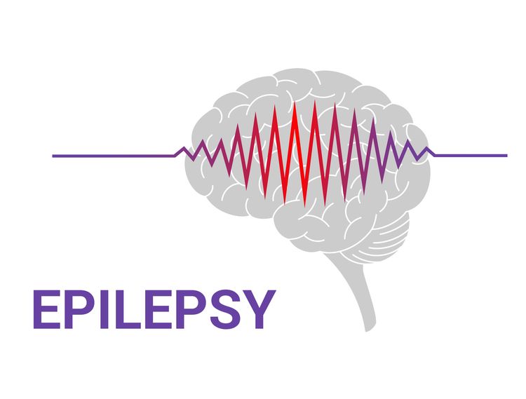 Epilepsie-Vektorsymbol isoliert auf weißem Hintergrund.